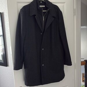 Black grayish plaid pew coat 42R